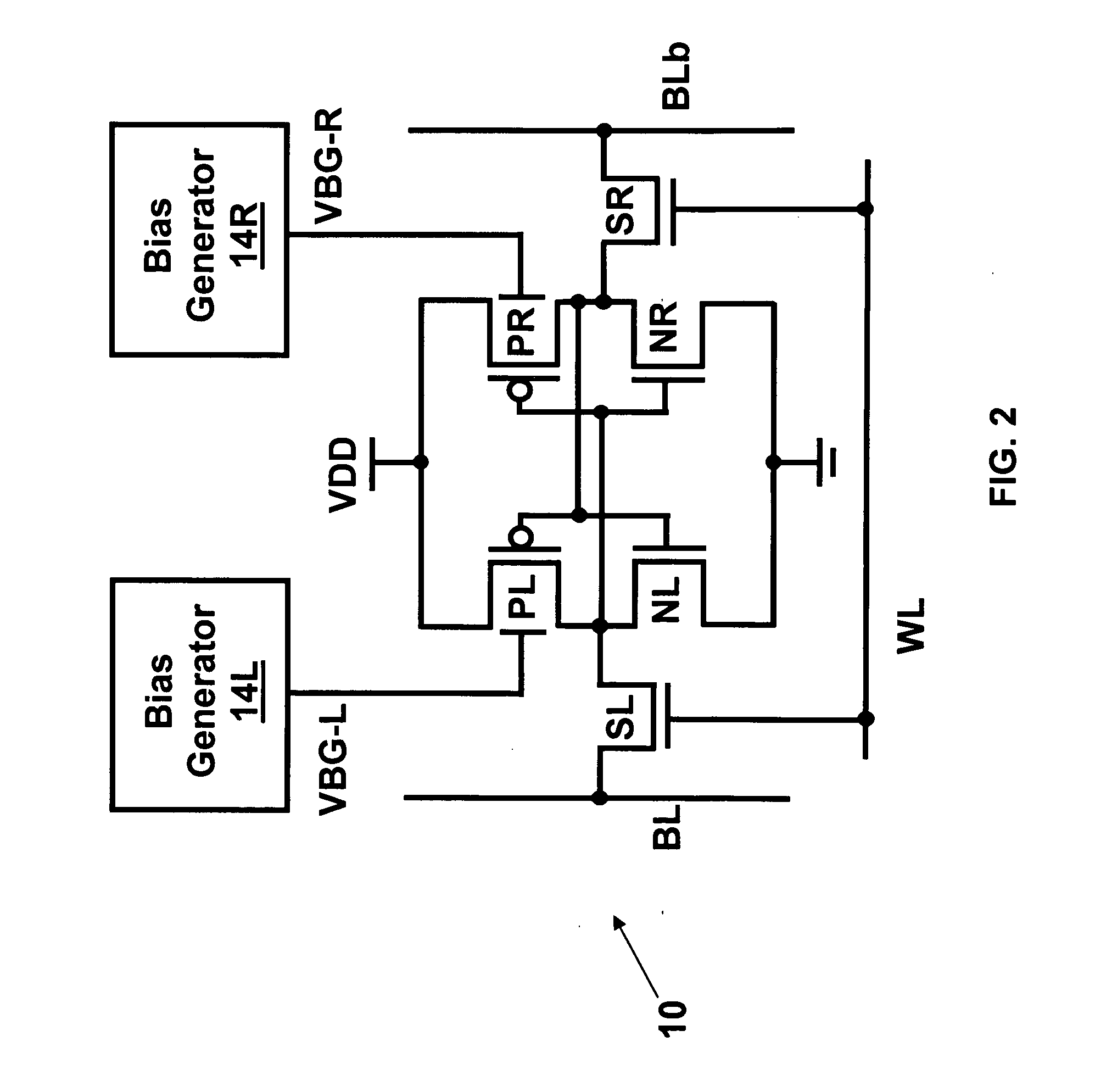 Dynamic control of back gate bias in a FinFET SRAM cell