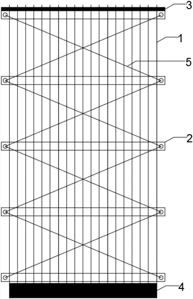 Flexible steel strand cage of underground diaphragm wall self-adaptive to trough deflection and construction method thereof