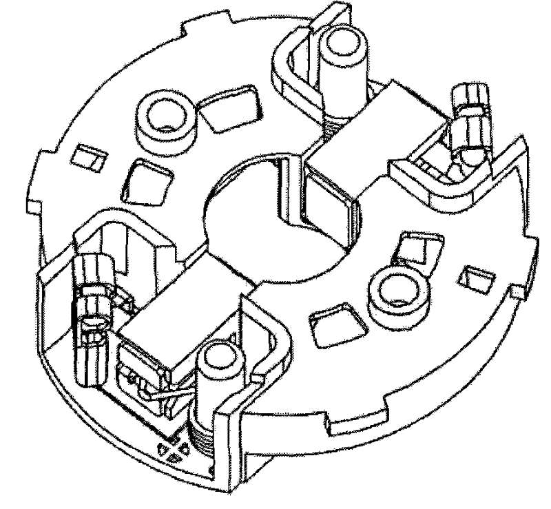 A motor plastic bracket structure with replaceable carbon brushes