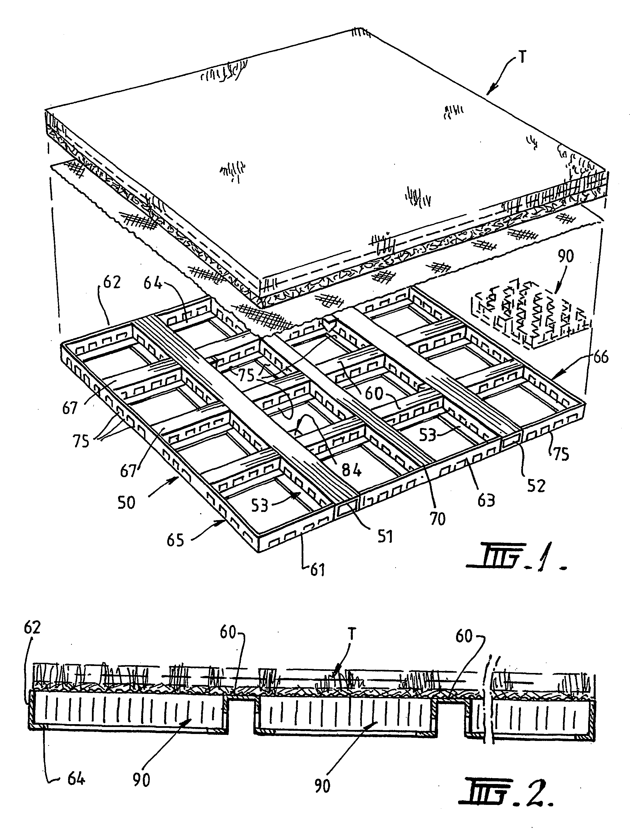 Liftable turfing systems