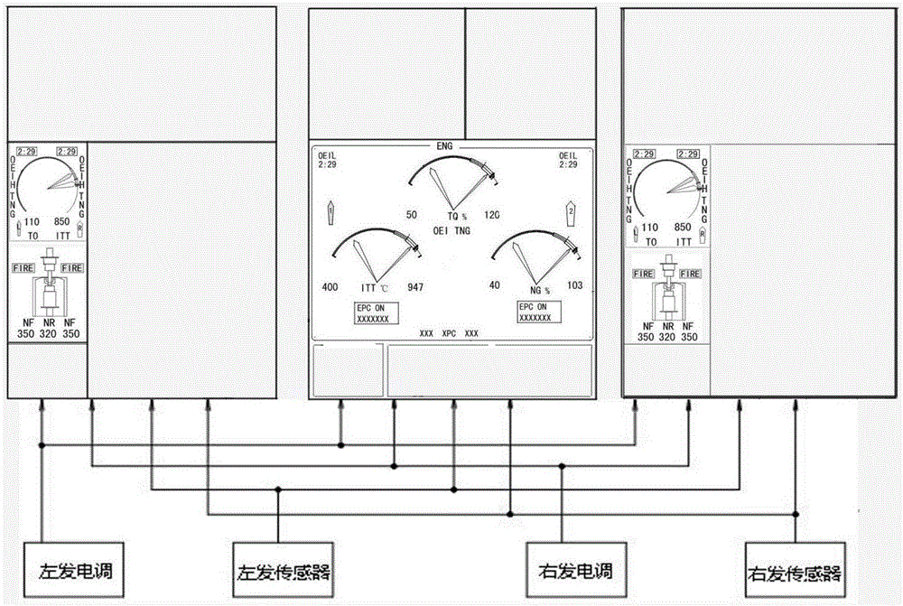 Display system and method for helicopter engine parameters