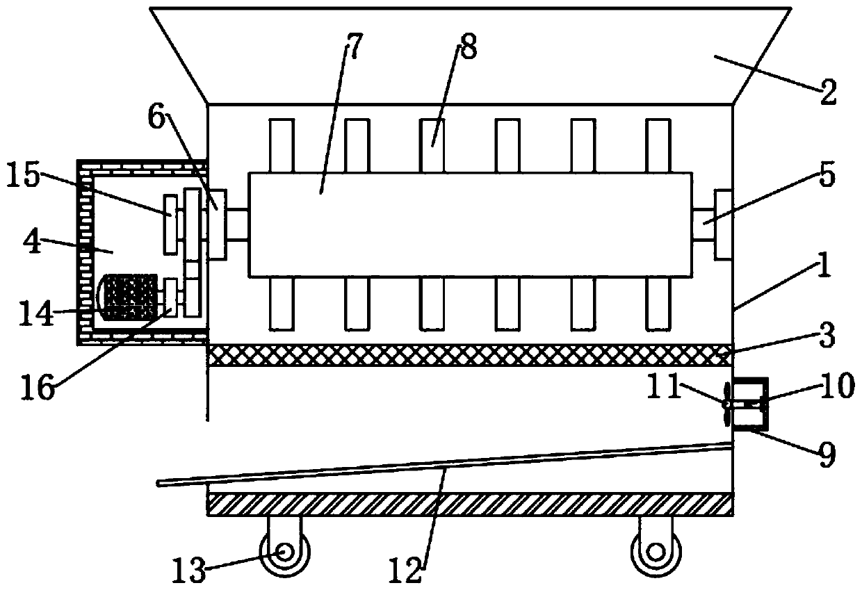 Environment-friendly waste paper crushing device