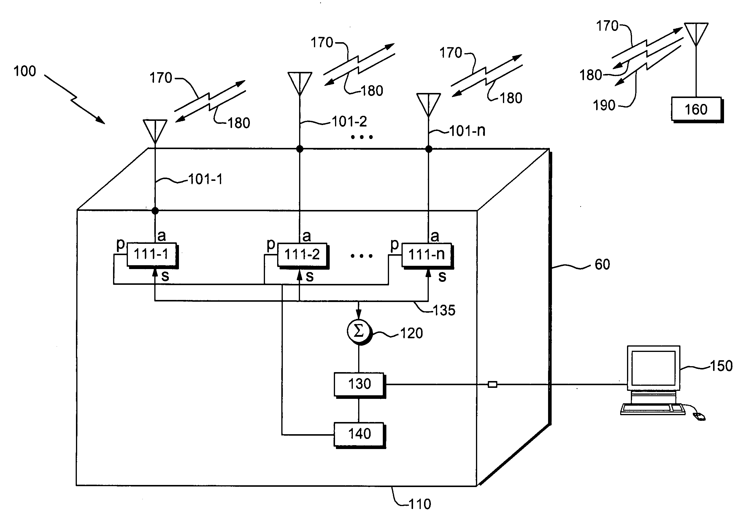 Method and apparatus for adapting antenna array using received perdetermined signal