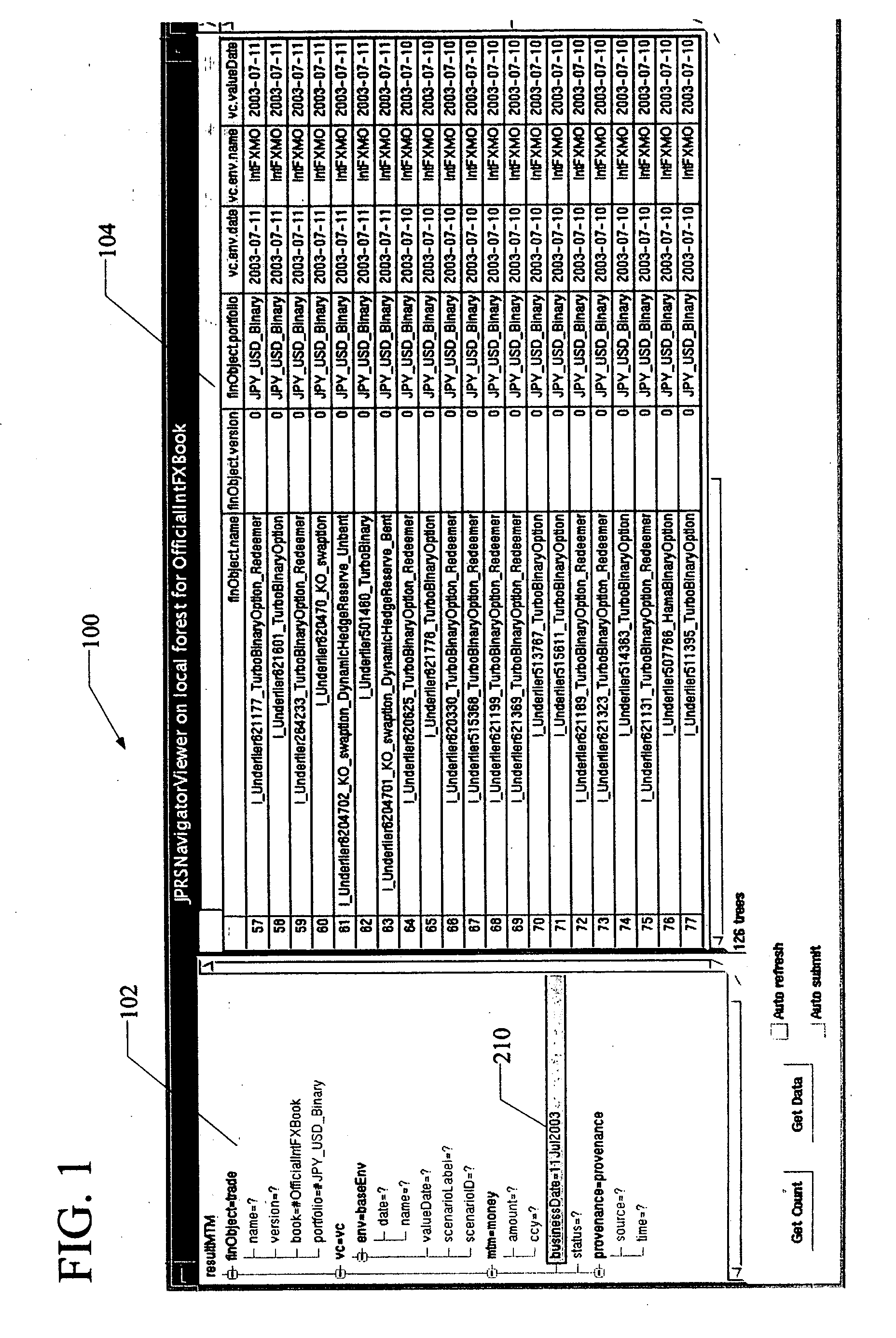 Update of a tree-based database