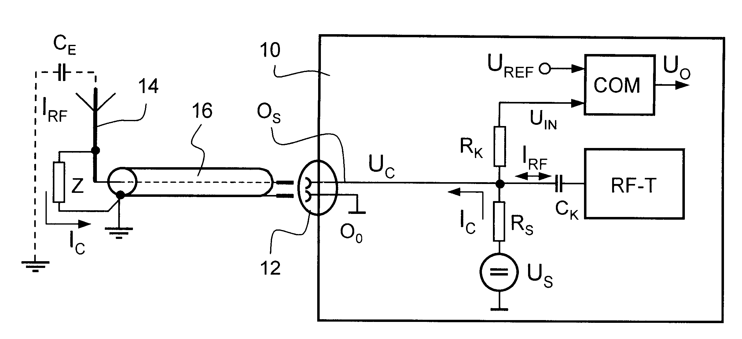 Circuit to test the working of at least one antenna