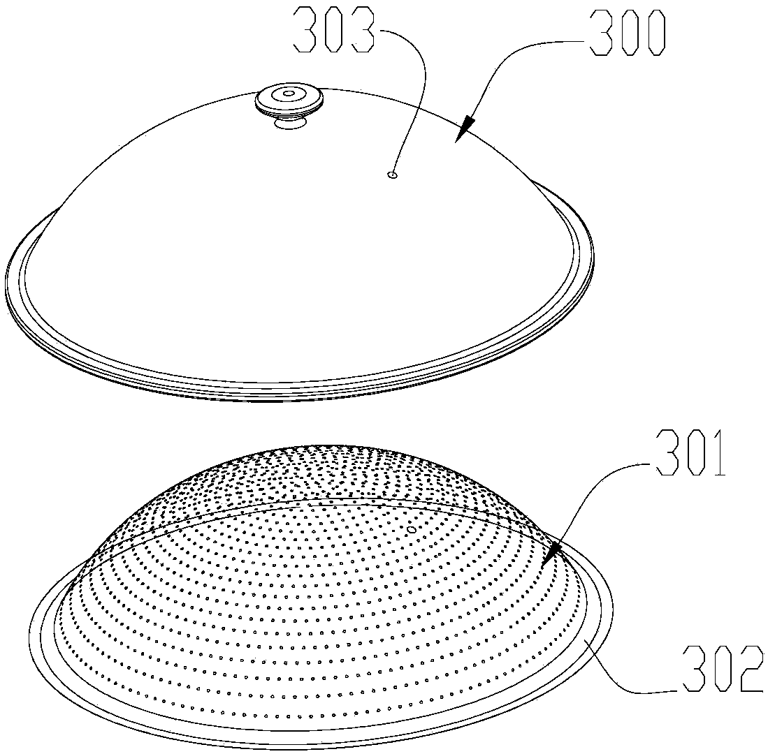 Steaming and barbequing container and microwave heating system