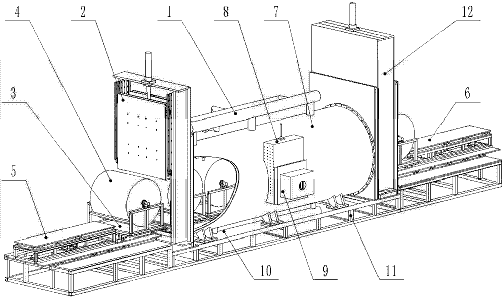 Vacuum baking-drying production line for lithium battery pole piece roll