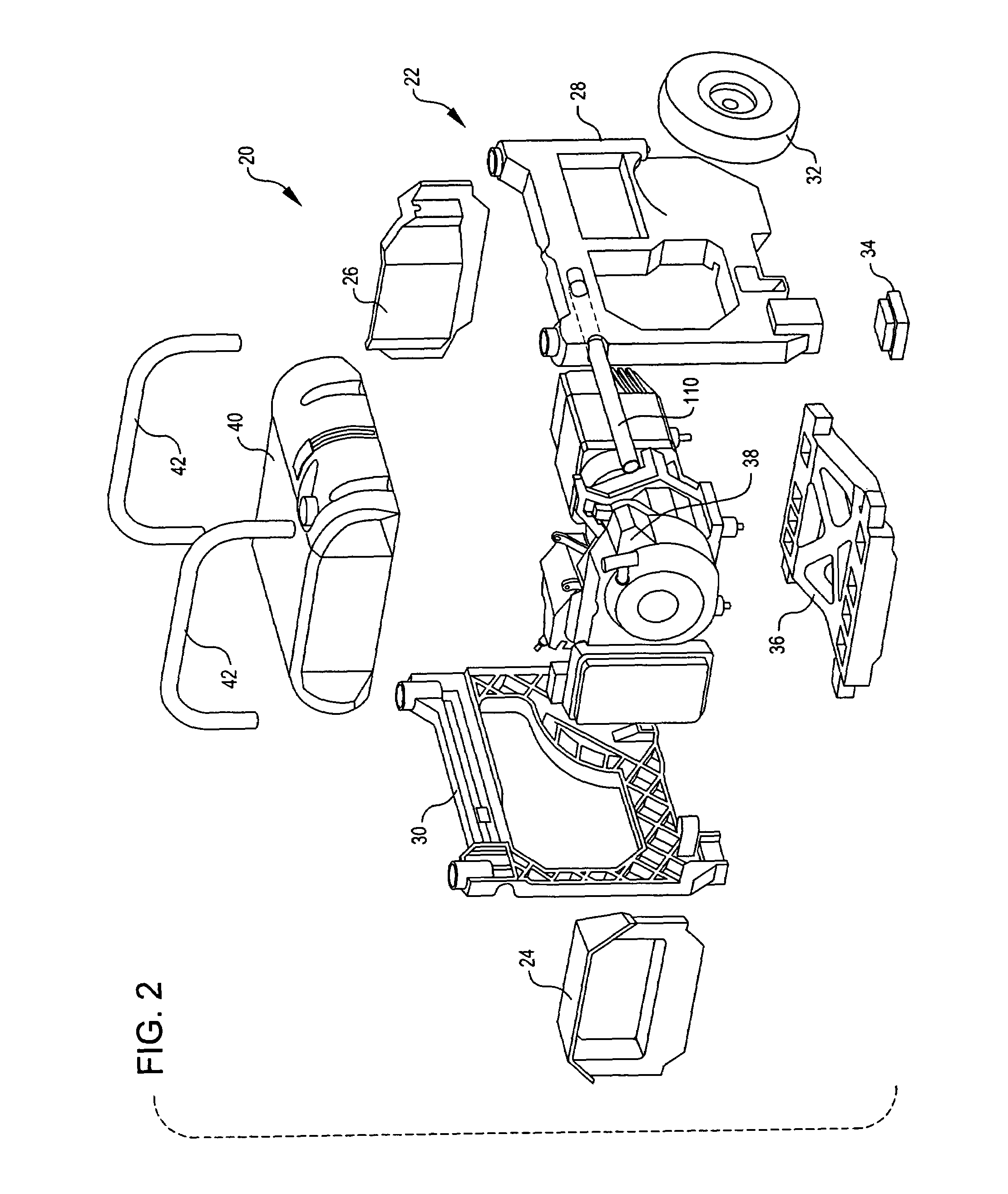 Generator having a plastic frame