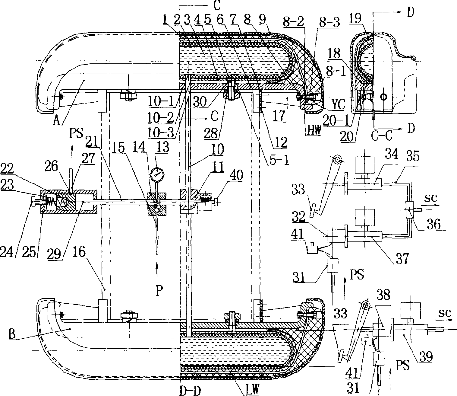 Technological scheme of collision-resisting safety protection system for motor vehicle