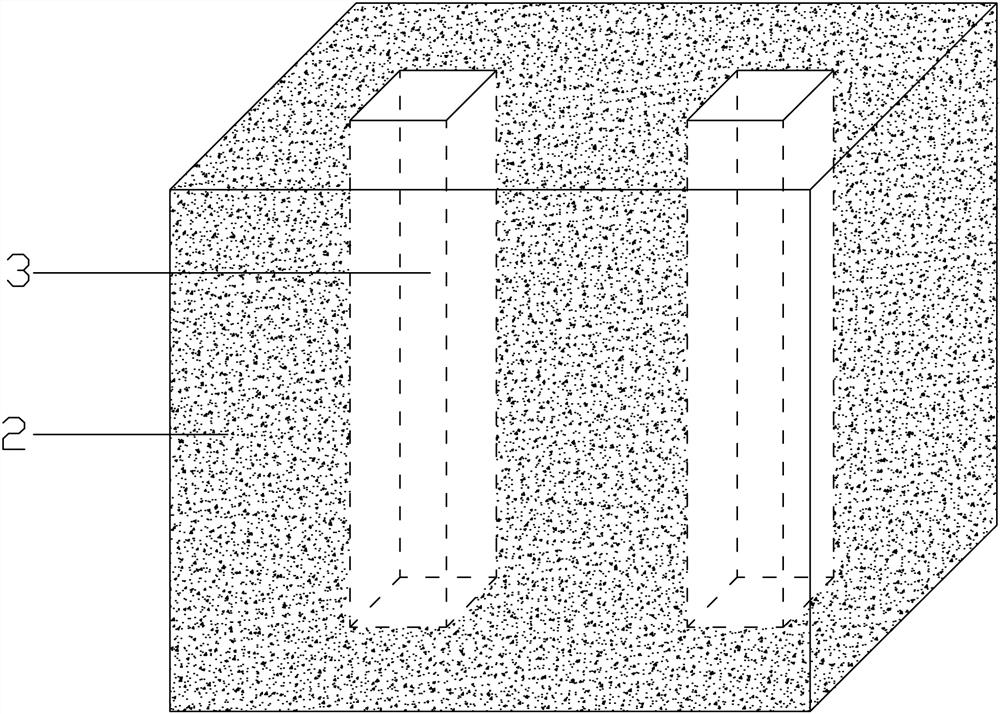 A device and method for testing the tensile, compressive, and creep properties of inter-hole rock bridges using expansion agents