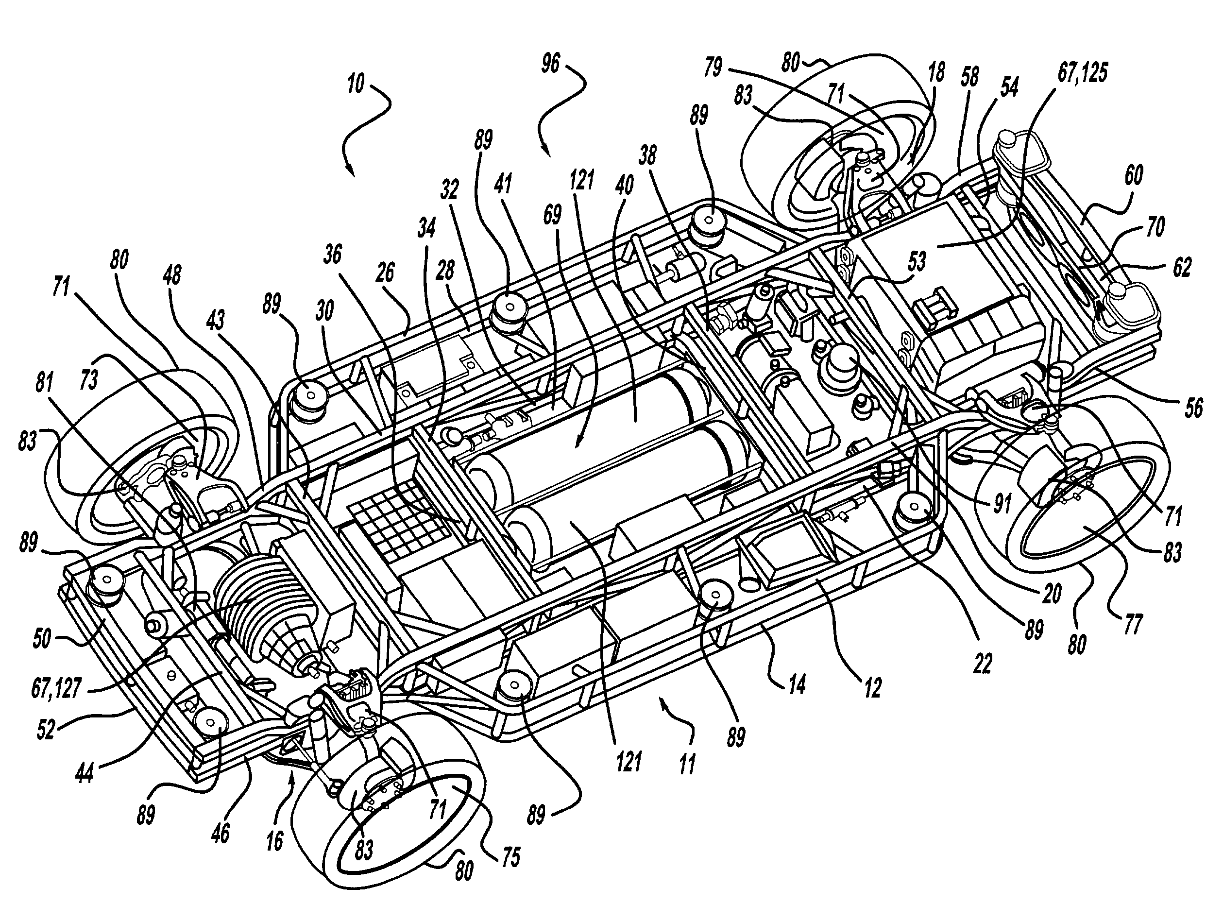 Modular chassis with simplified body-attachment interface