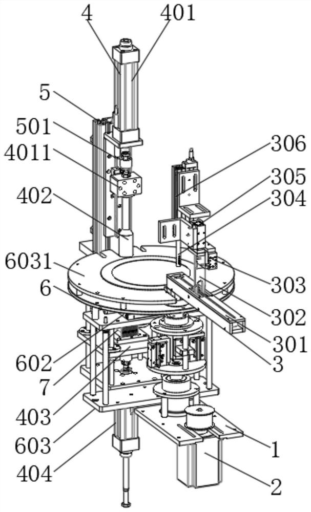 Automatic material taking split type magnet assembling equipment