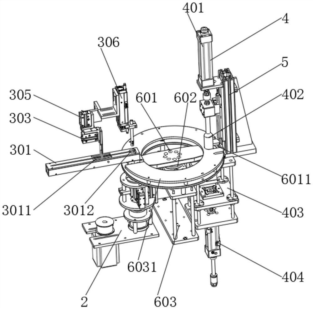 Automatic material taking split type magnet assembling equipment