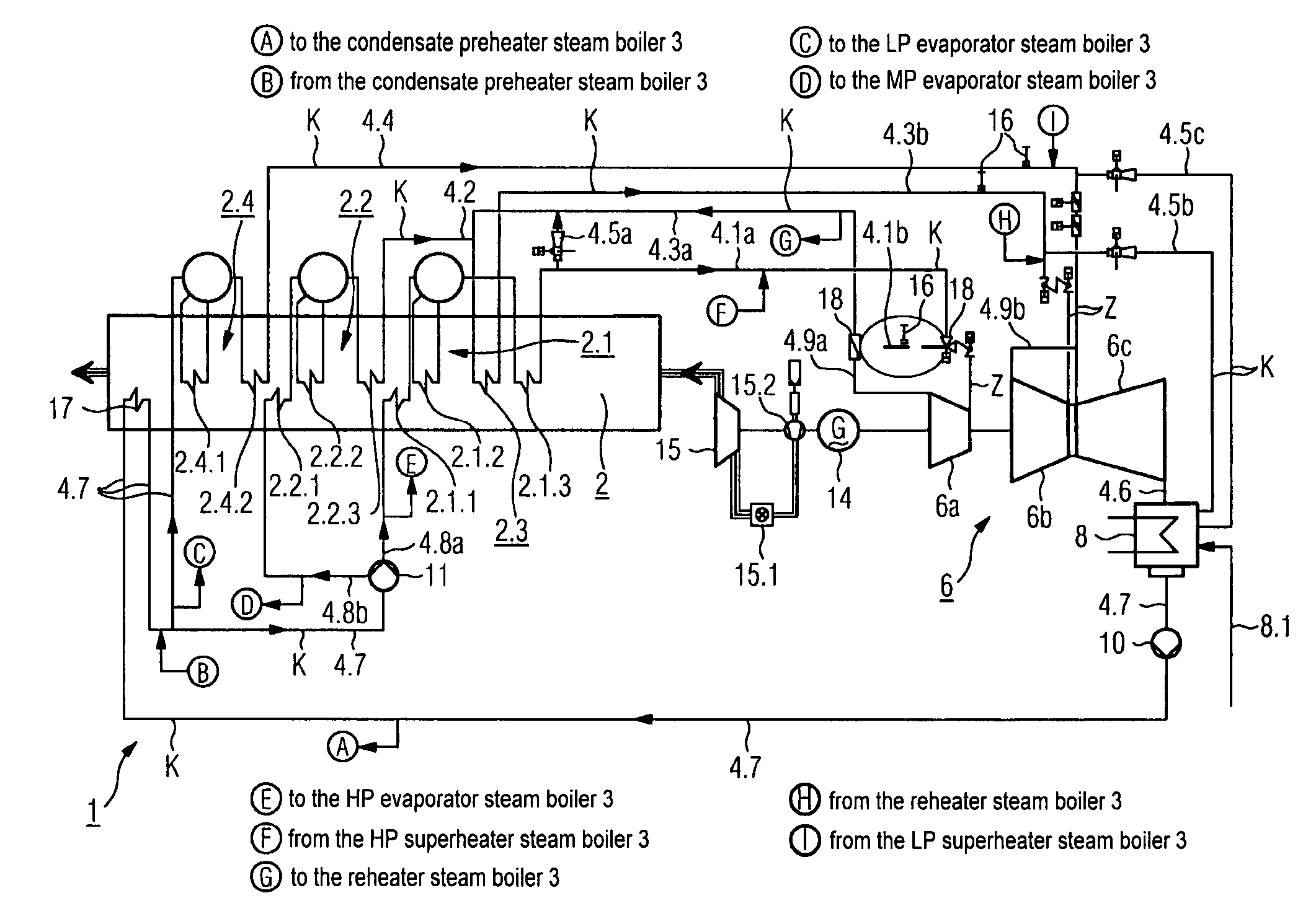 Method and apparatus for the cleaning of components of a power plant by the injection of a medium and measuring device for measuring the degree of purity of the medium