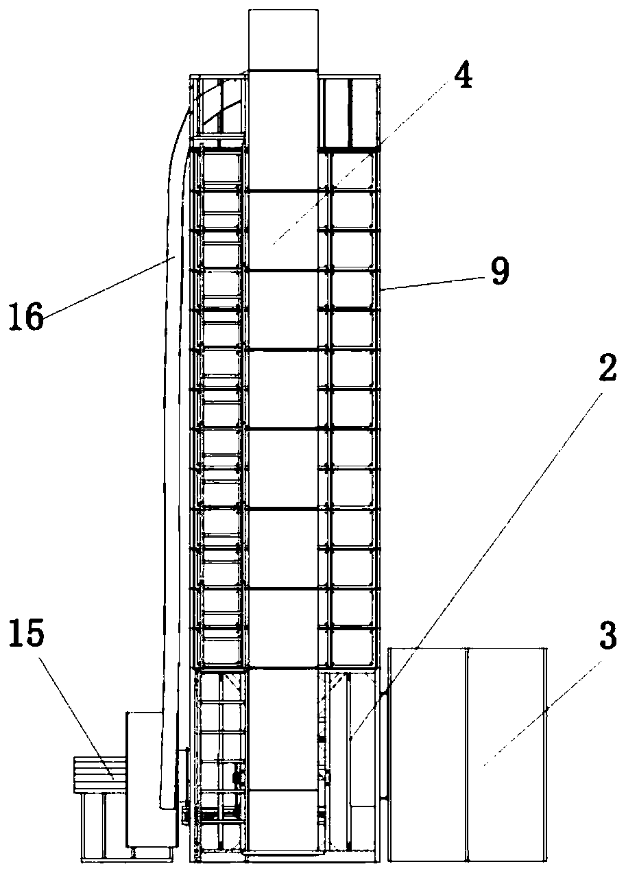 Low-temperature mixed flow circulation peanut dryer and drying method thereof