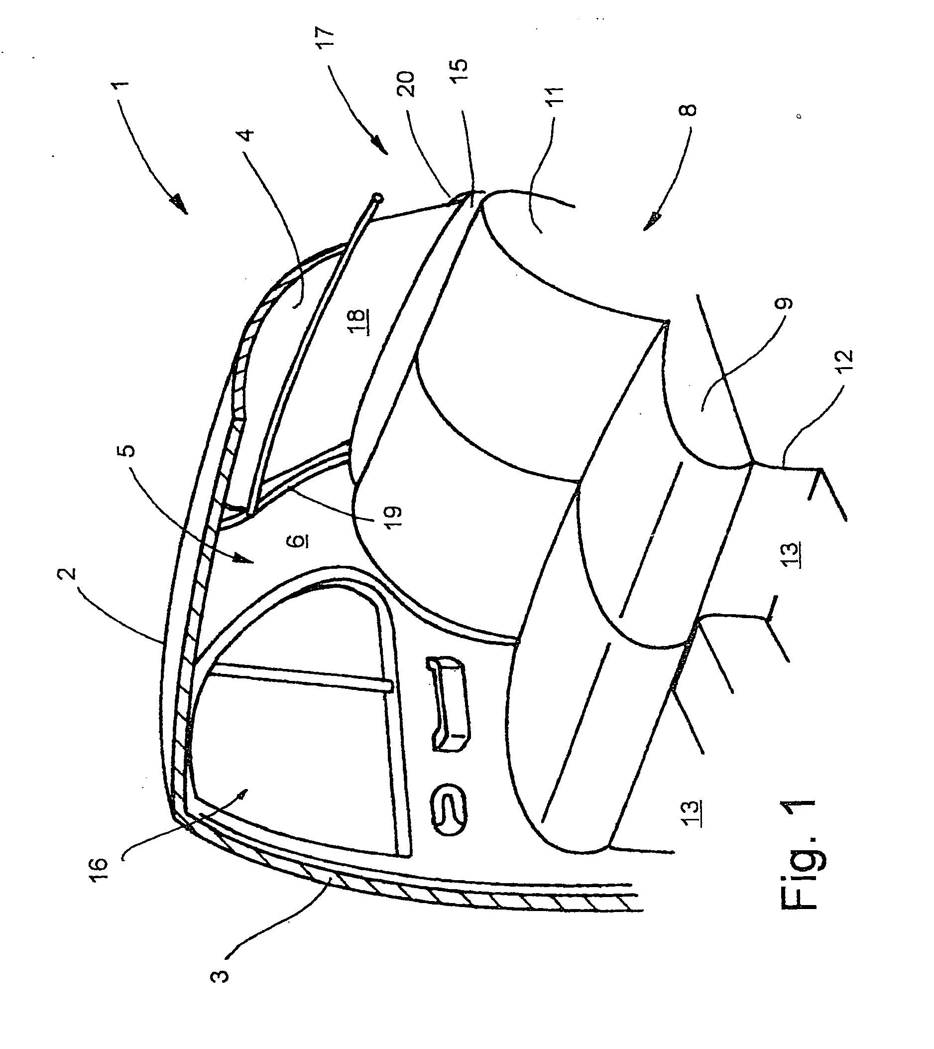 Curved window shade with inside spring support