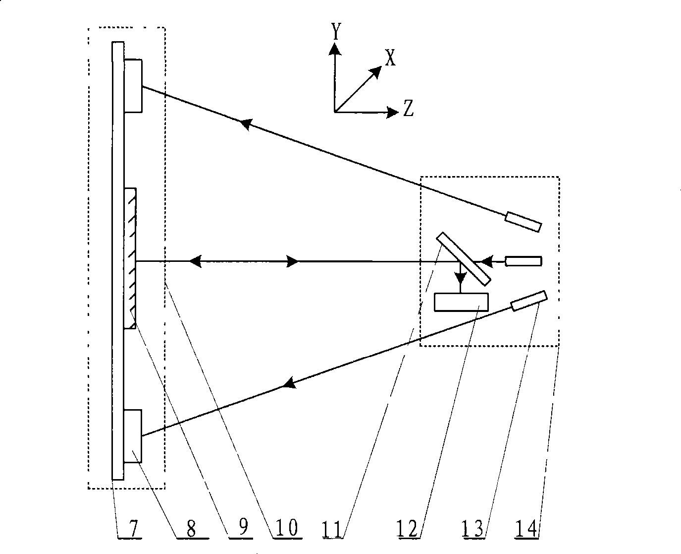 Non-contact six-degree of freedom micro-displacement measuring device