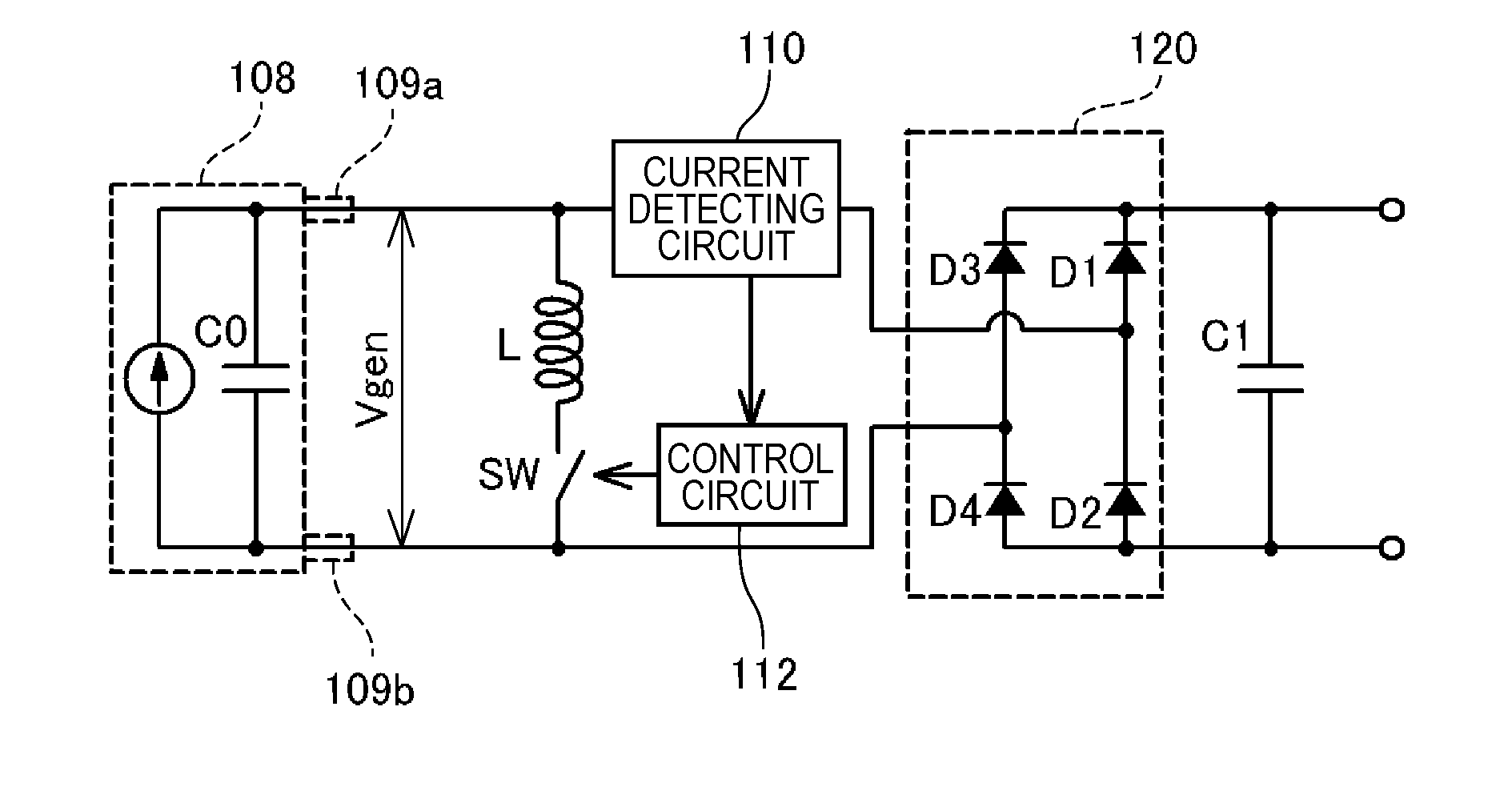 Power generating device and electronic component