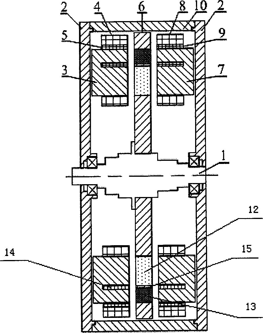 Dual-feeding mixed excitation axial magnetic field magento motor