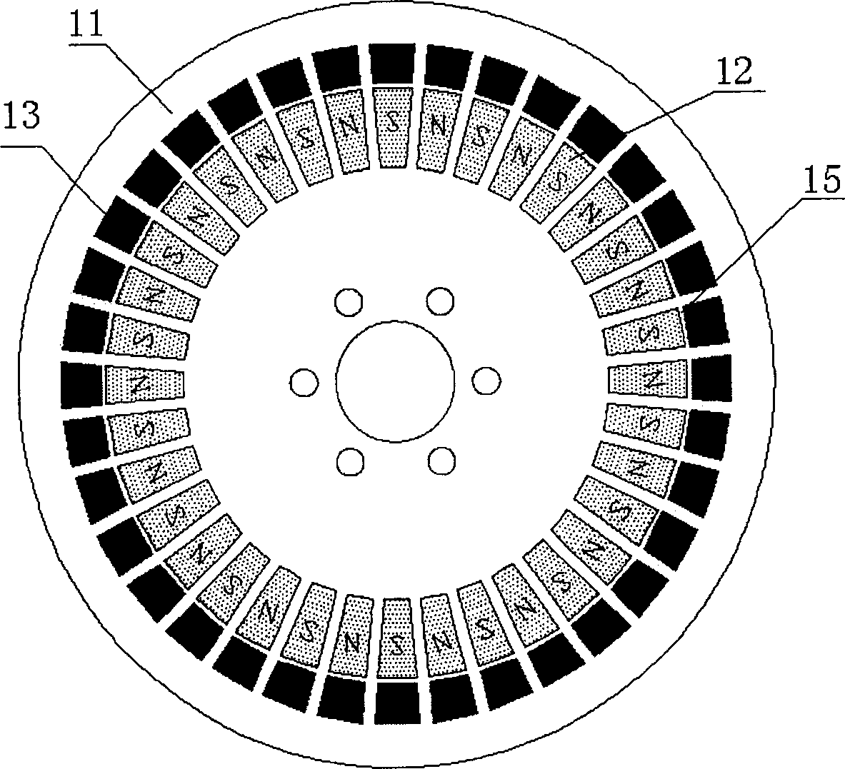 Dual-feeding mixed excitation axial magnetic field magento motor