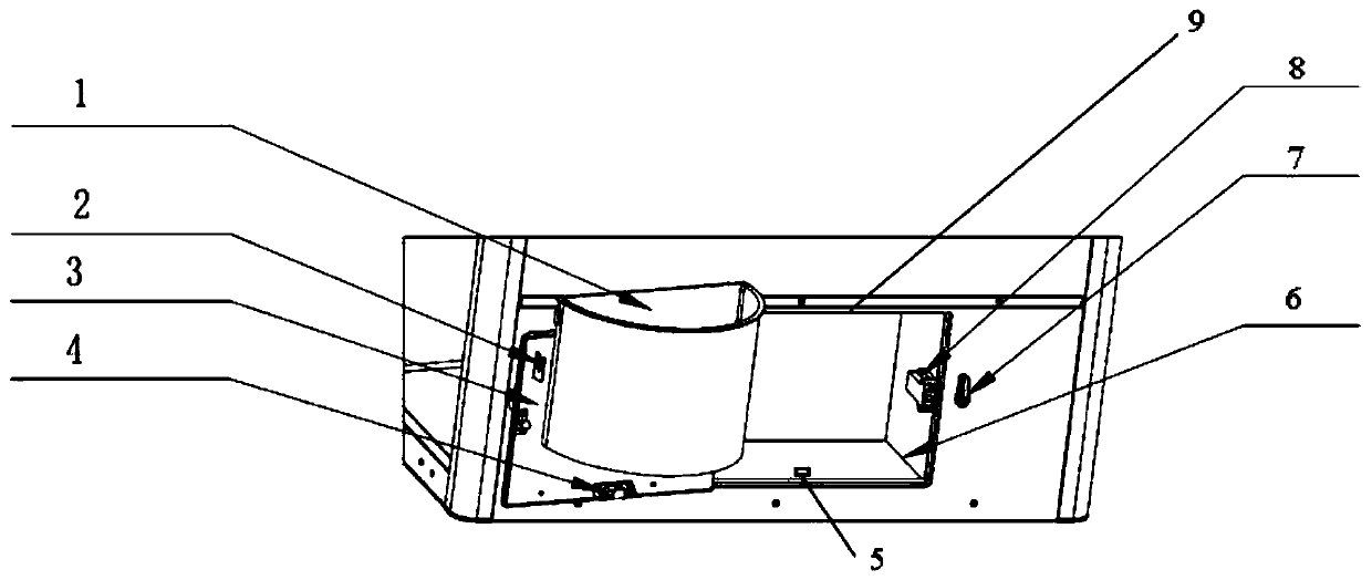 Power assisting opening medical garbage collecting device in machine-mounted checking box