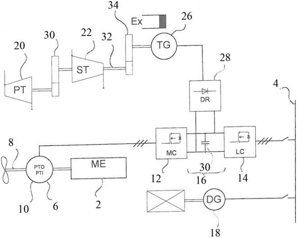 Device capable of applying waste heat of ship driving