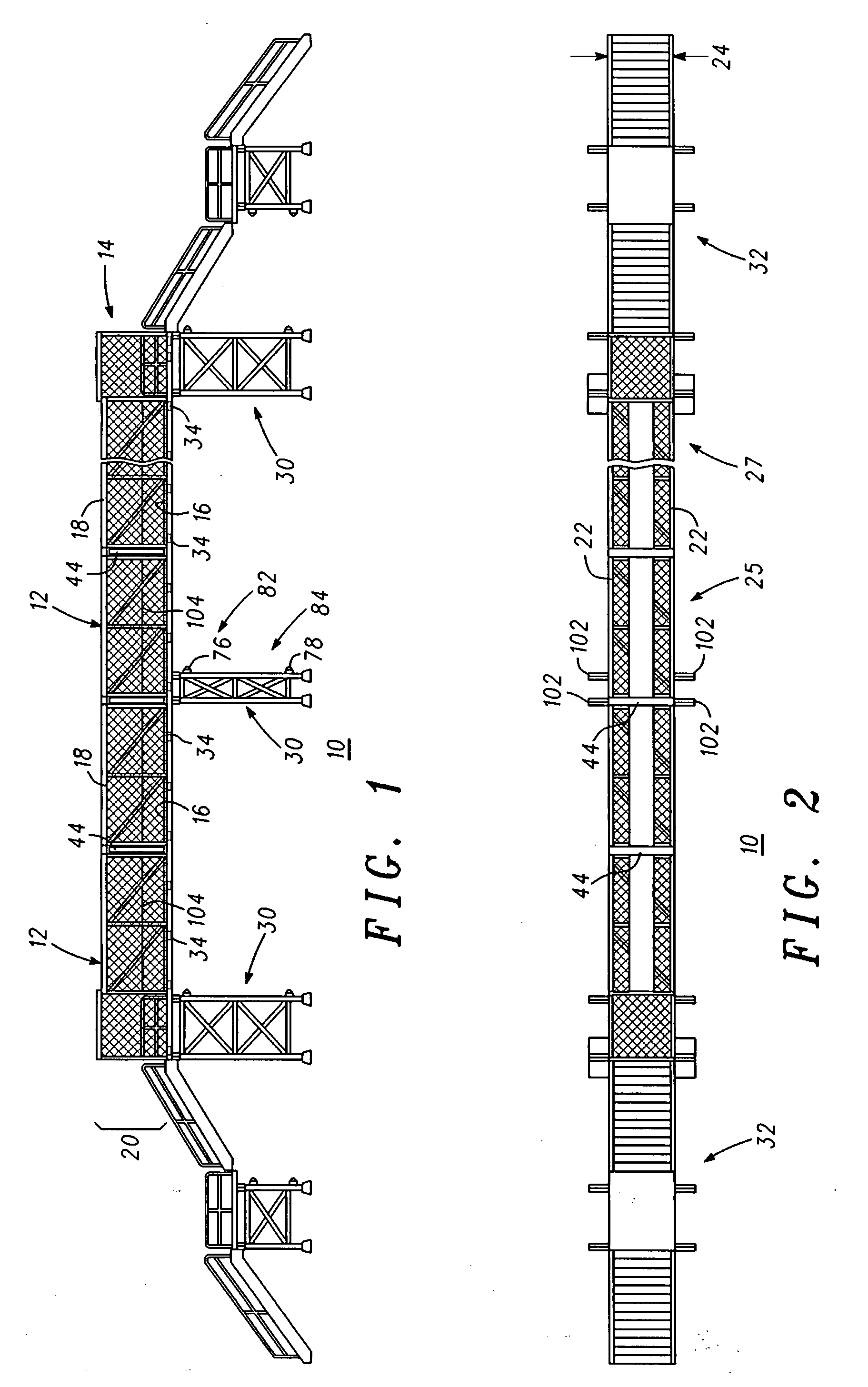 Modular pedestrian bridge and system