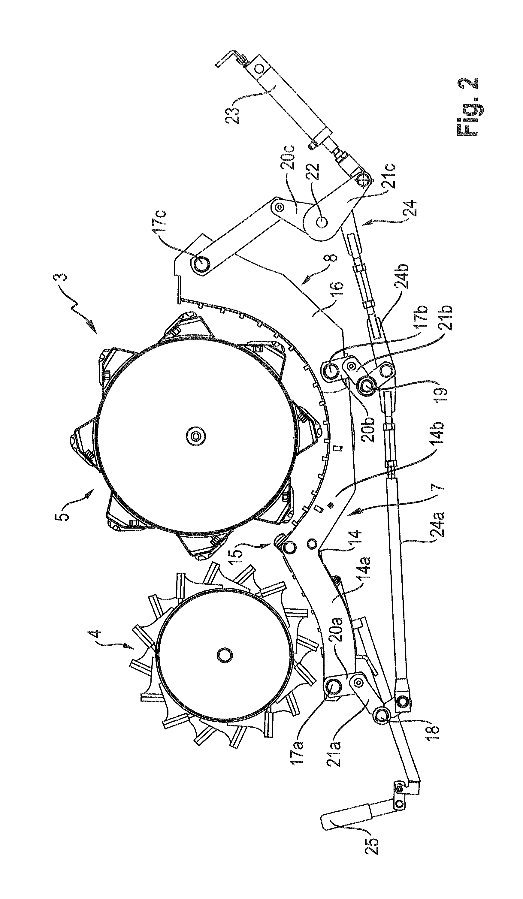 Threshing mechanism with swivellable concaves