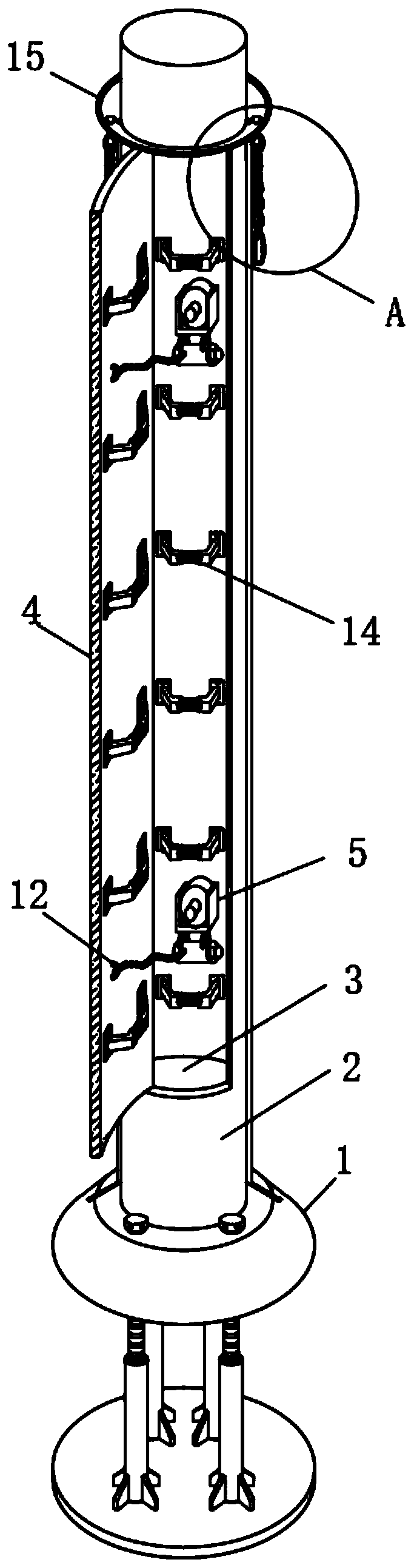 Non-power-off low-voltage electric pole