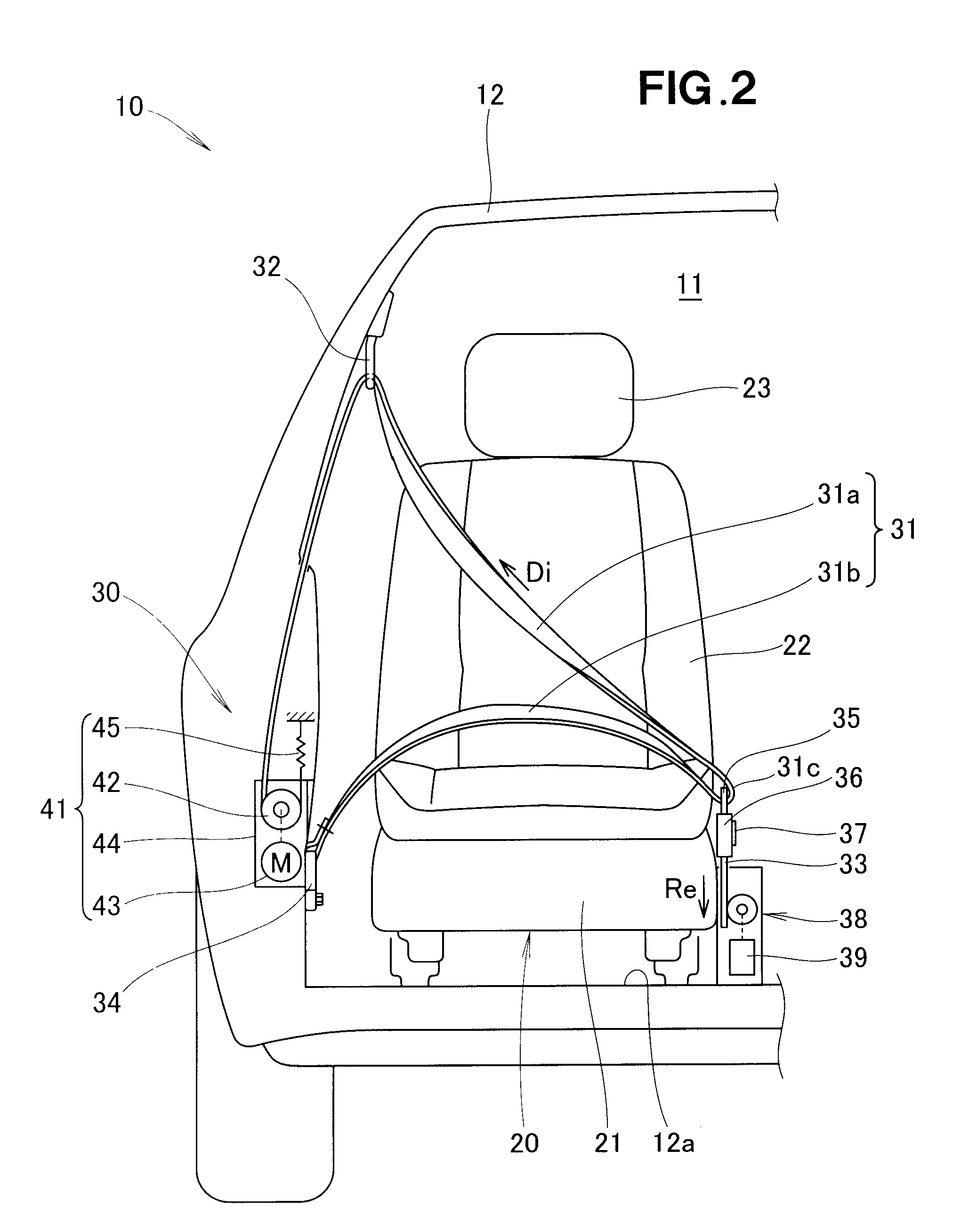 Vehicular seatbelt device