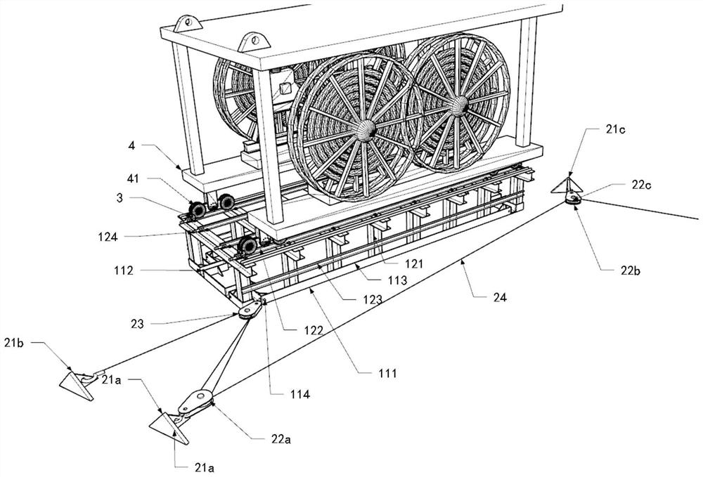 A shield trolley U-turn, translation system and construction method