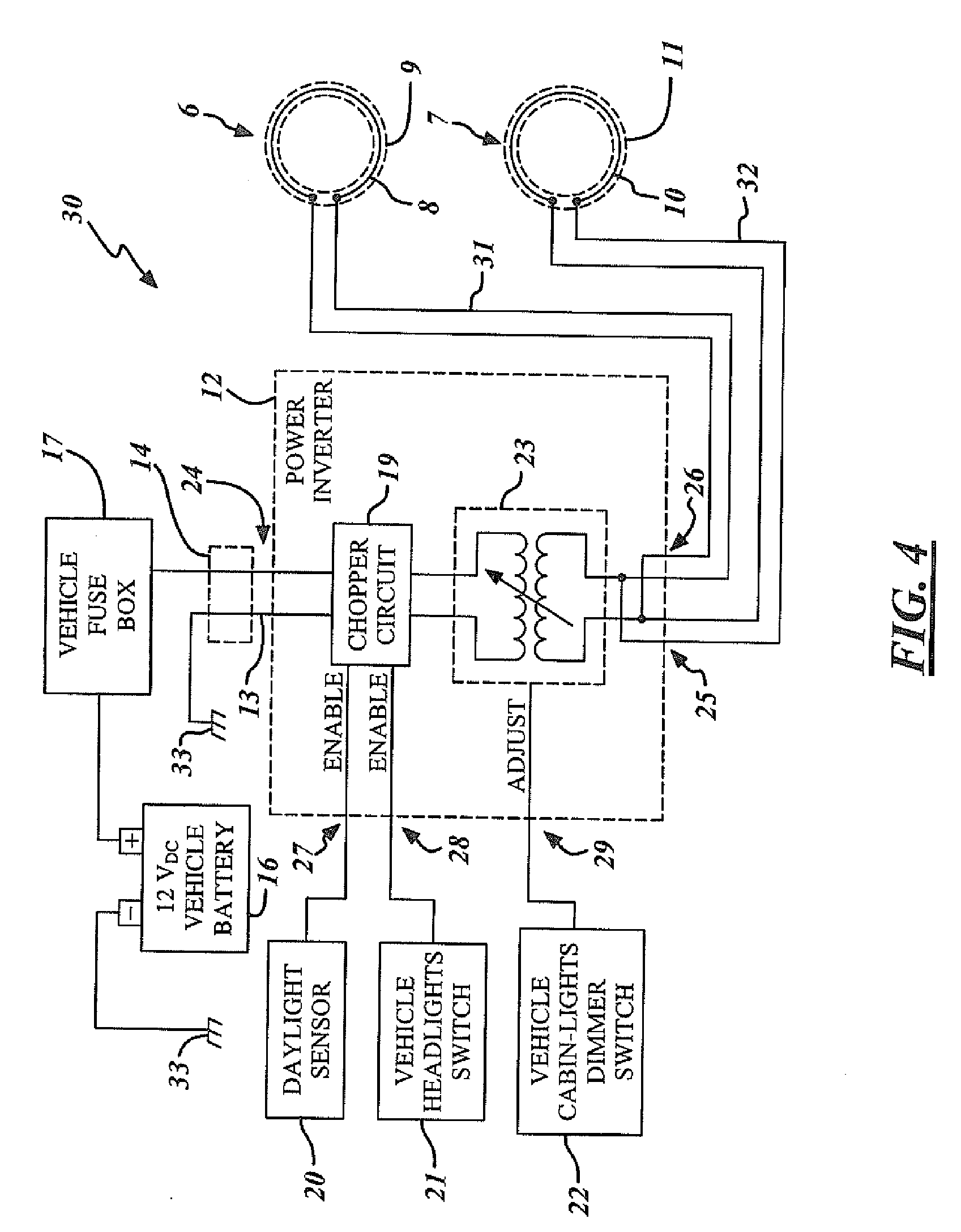 An illuminable feature module for installing in a console