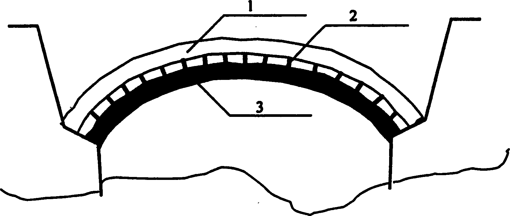 Arch-type bridge pre-tensioned construction