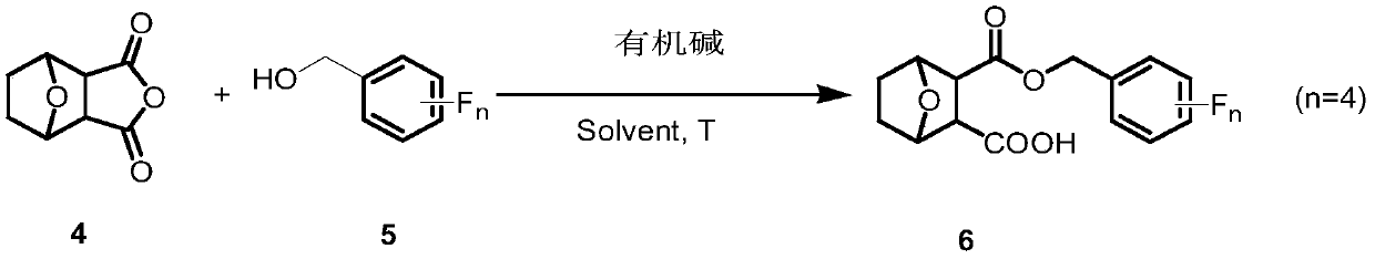 Tetrafluorobenzyl norcantharidin carboxylate and synthesis method thereof