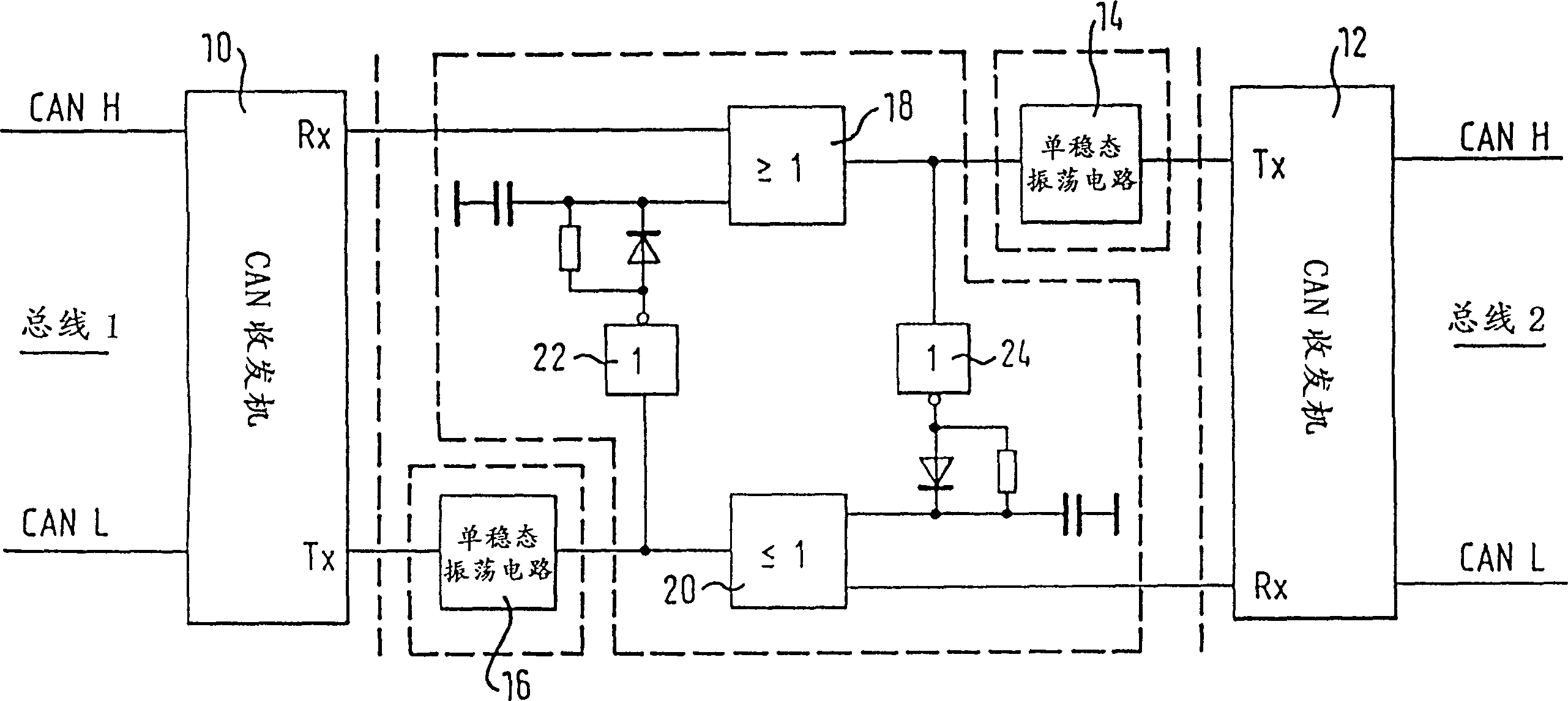 Decoupling unit of bus system