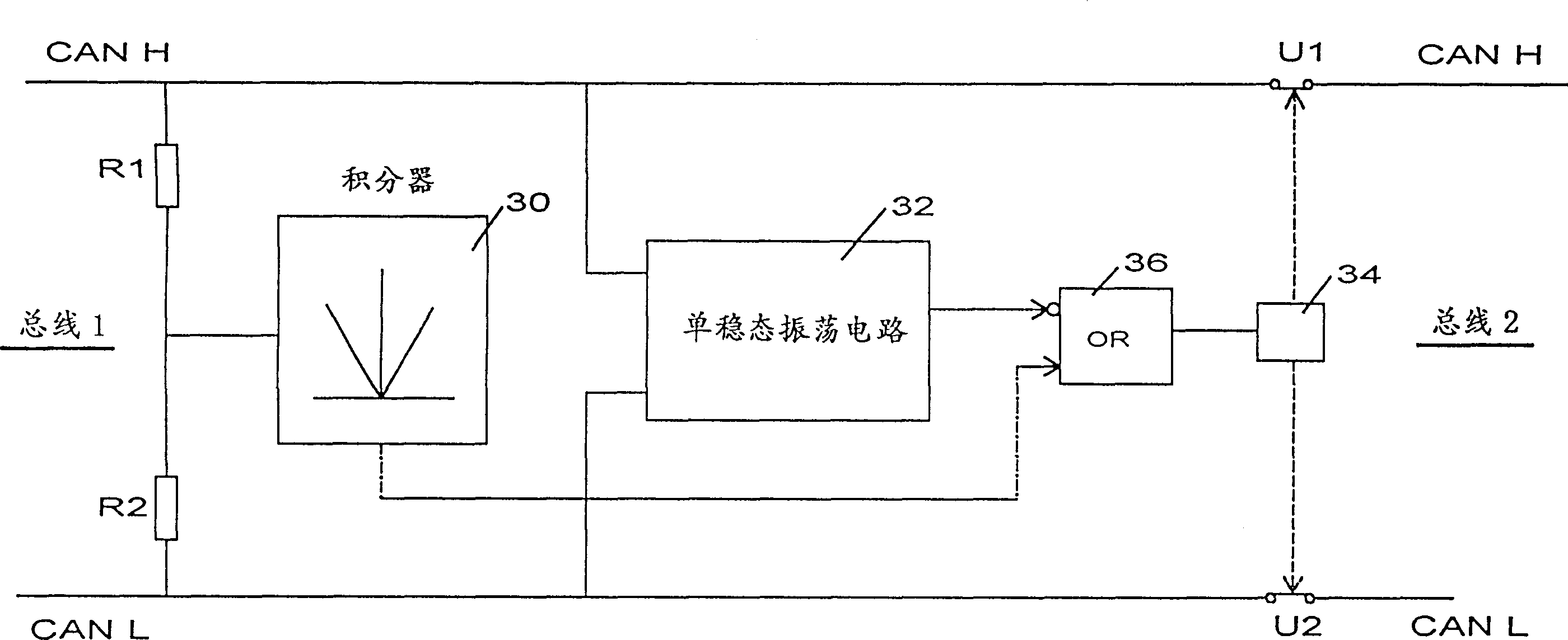 Decoupling unit of bus system