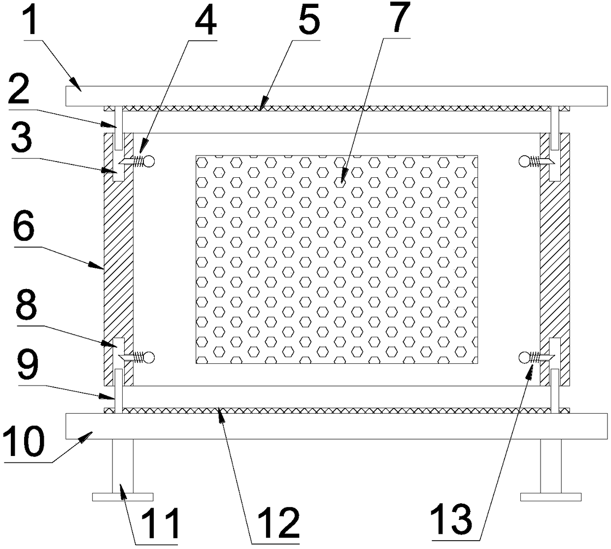 Heat-radiating power cabinet mounted in clamped mode