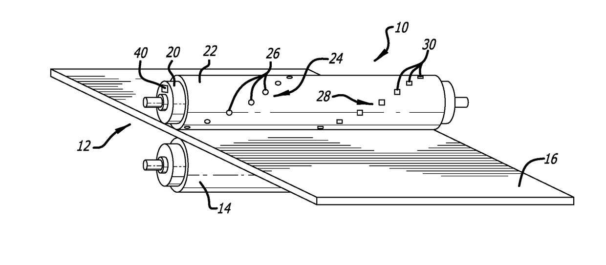 Method and apparatus for measuring and removing rotational variability from a nip pressure profile of a covered roll of a nip press