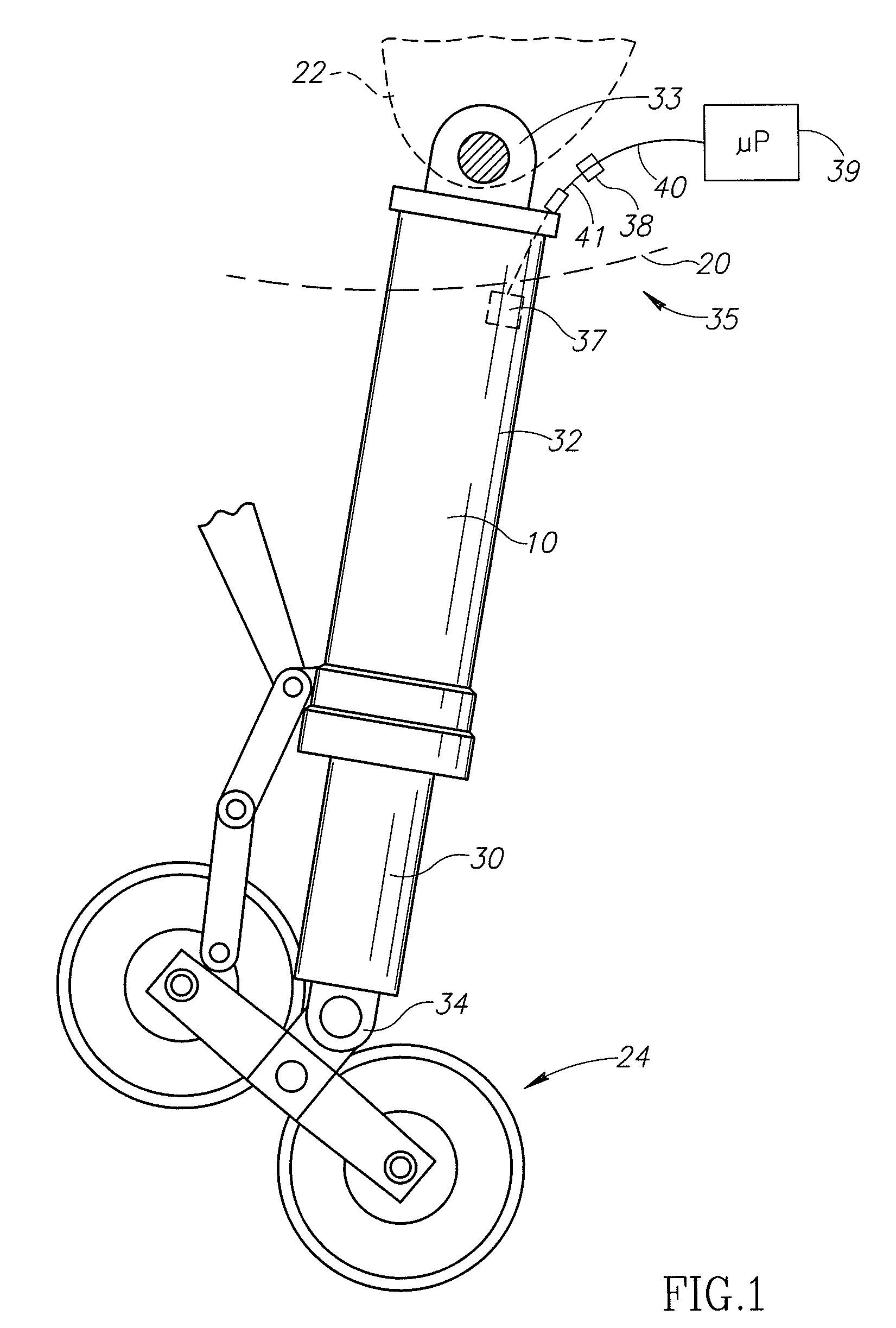 Aircraft shock strut having a fluid level monitor