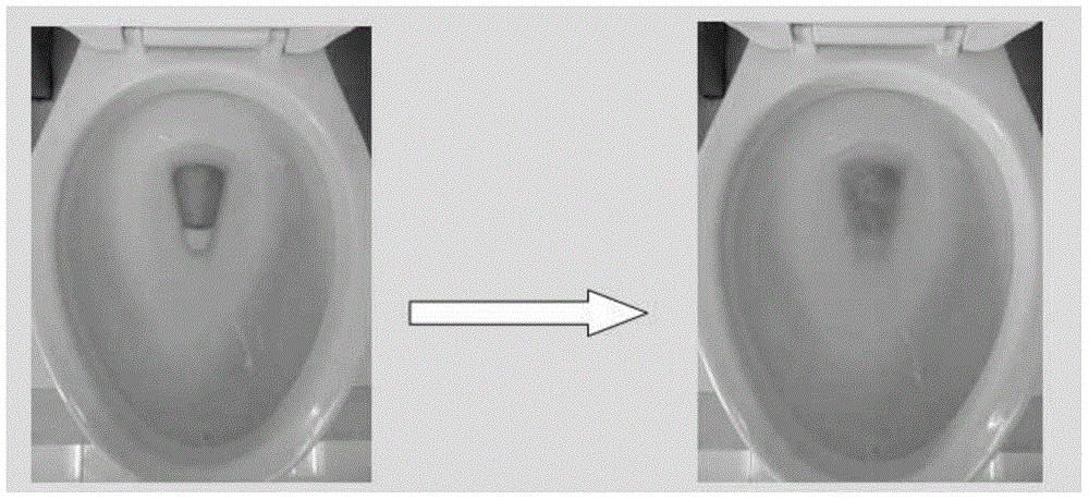 Composition capable of rapidly forming splash-proof buffering film on surface of water seal of closestool