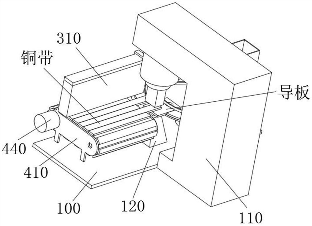 Flexible connection conductive copper strip welding device