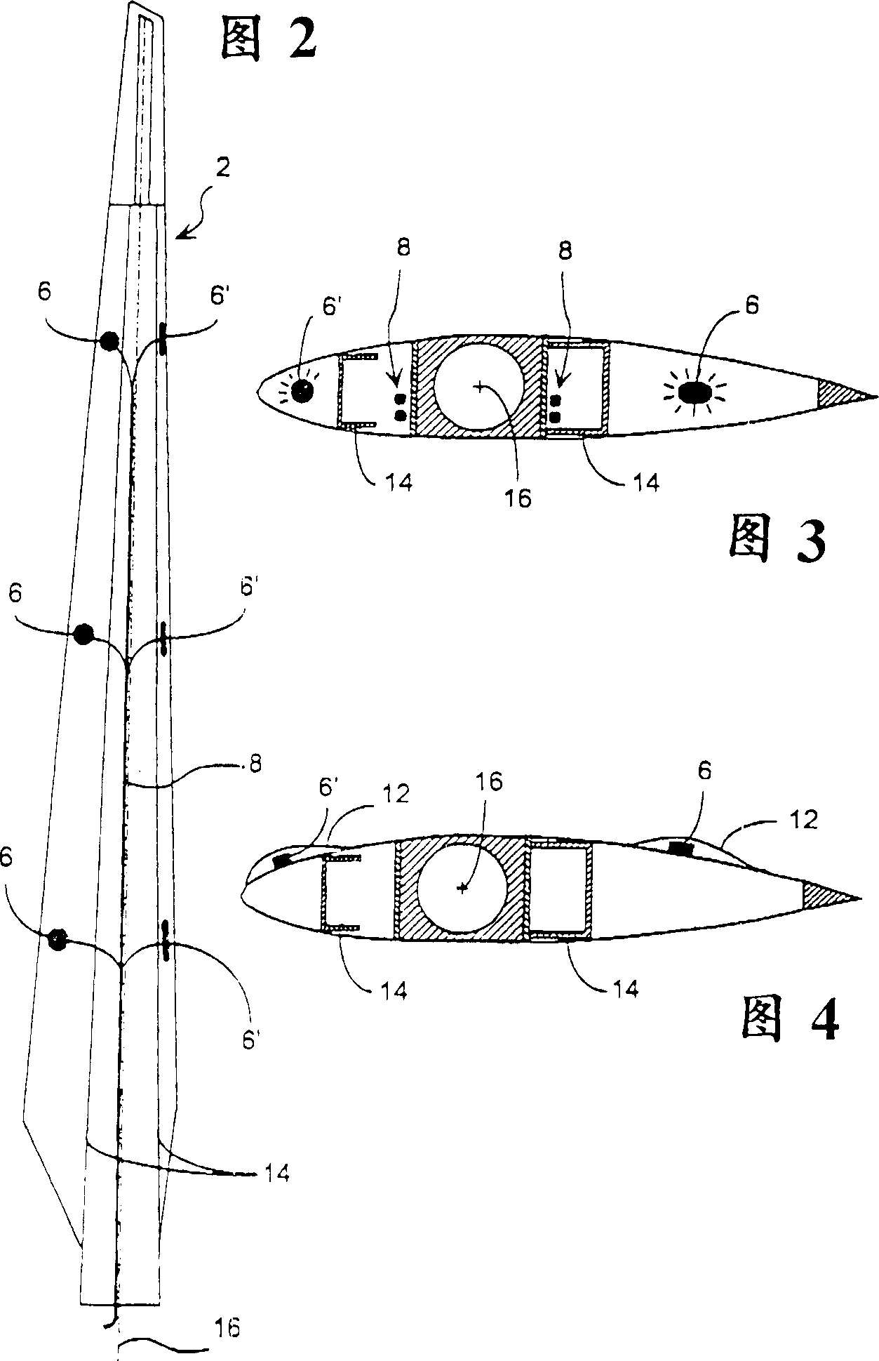 Method and system for deiciing of air foil wings of composite material