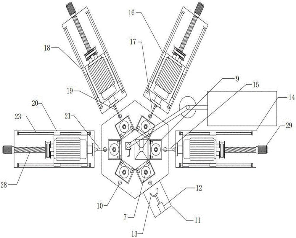 Numerical control six-station drilling and reaming integrated machine