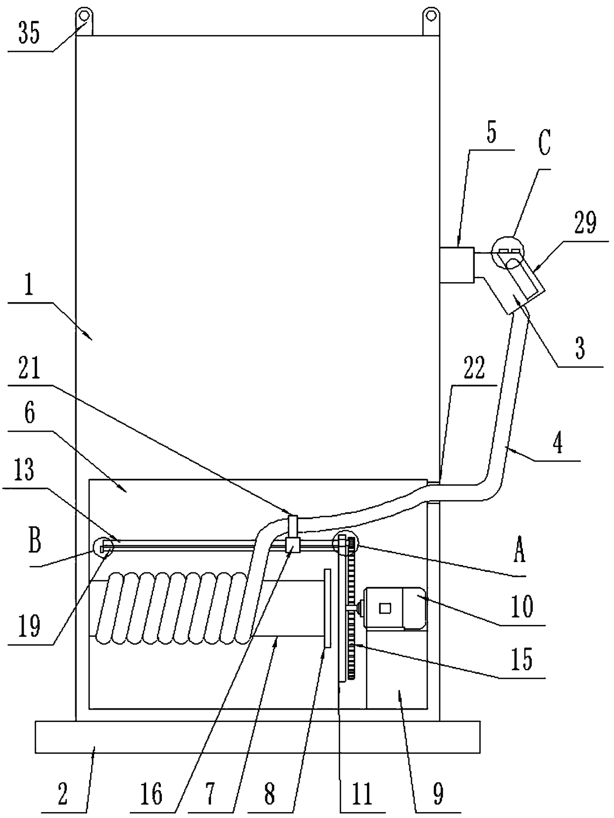 Electric automobile charging pile with automatic winding function