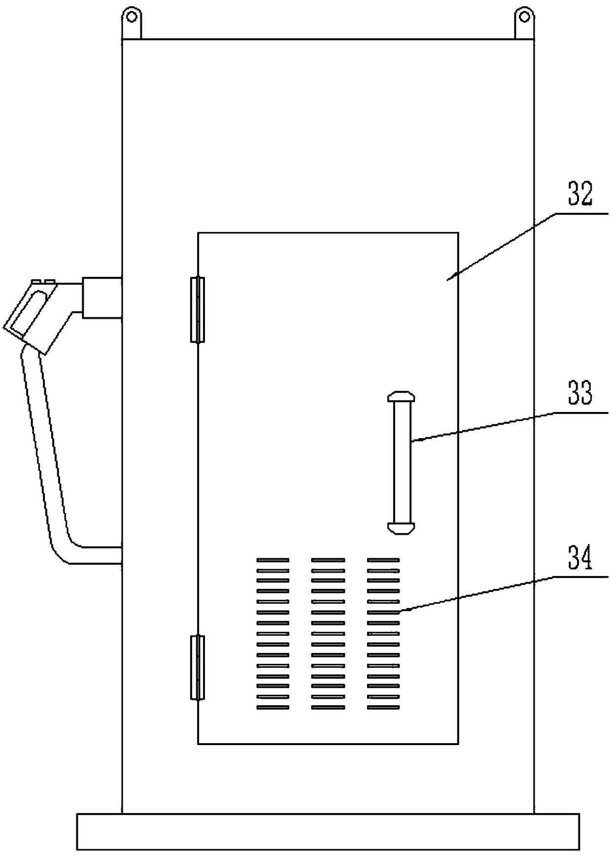 Electric automobile charging pile with automatic winding function