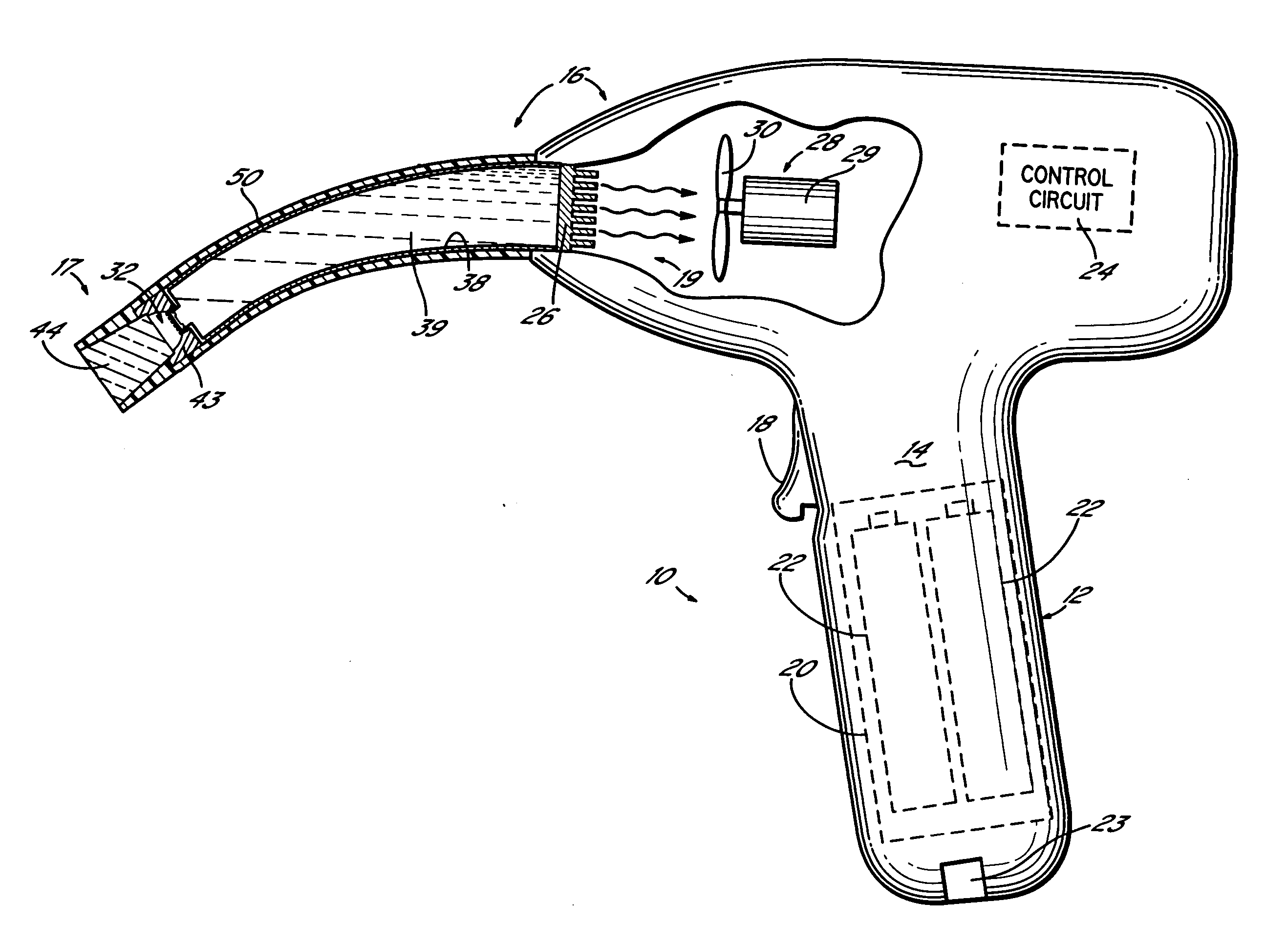 Apparatus and method for curing materials with light radiation