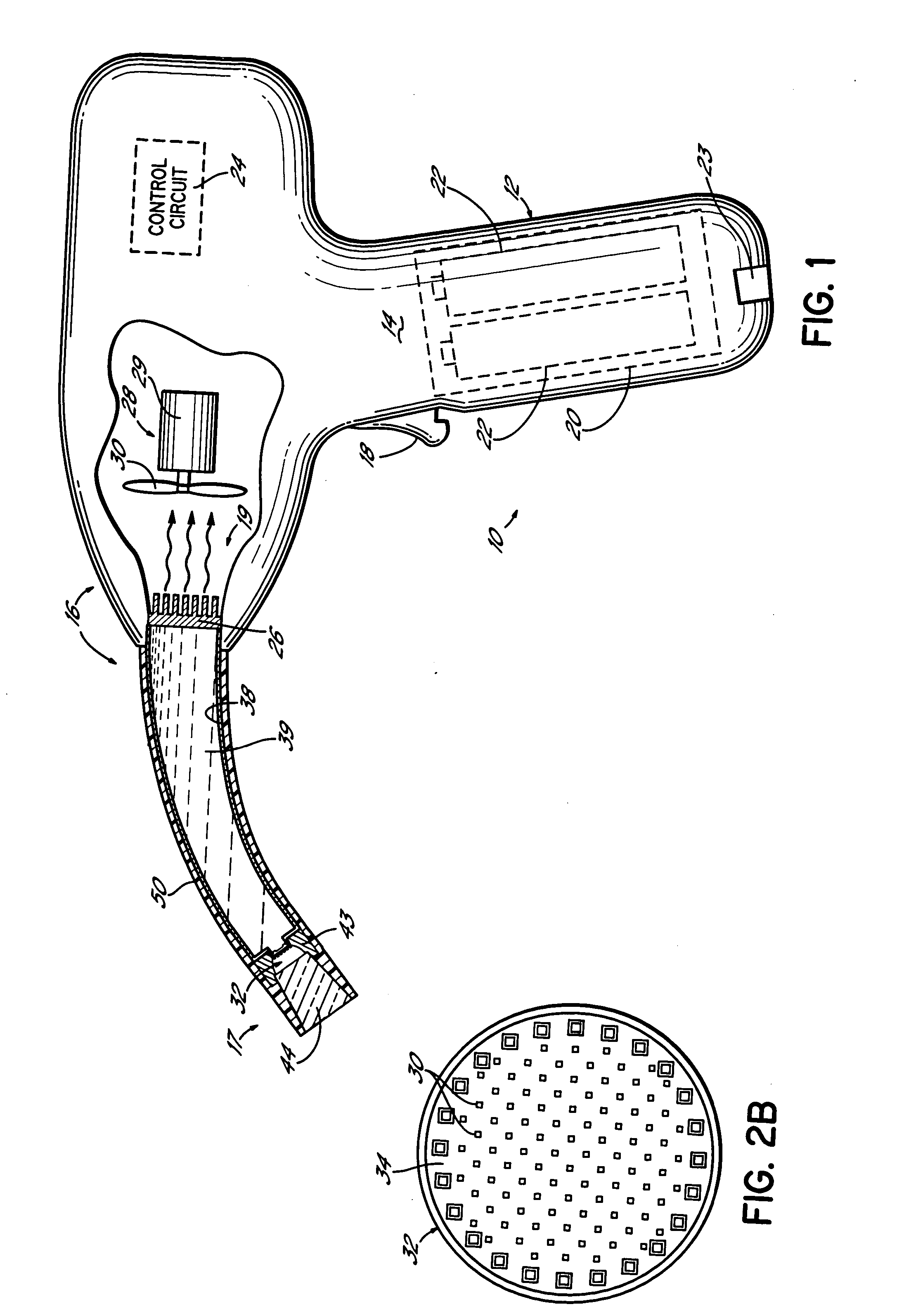 Apparatus and method for curing materials with light radiation