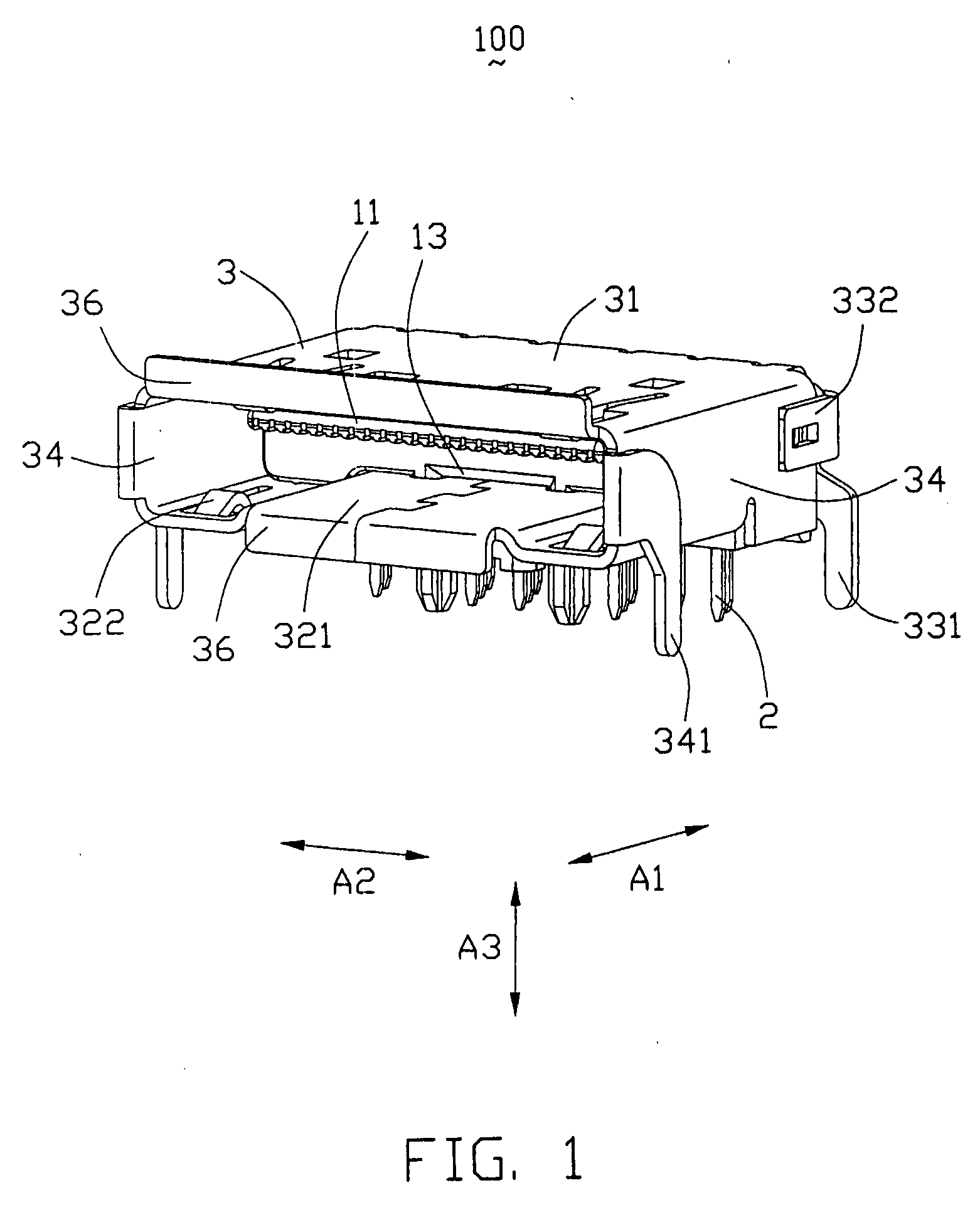 Electrical connector with improved contact arrangement