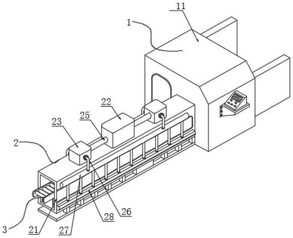 A spraying device for harvester bracket processing