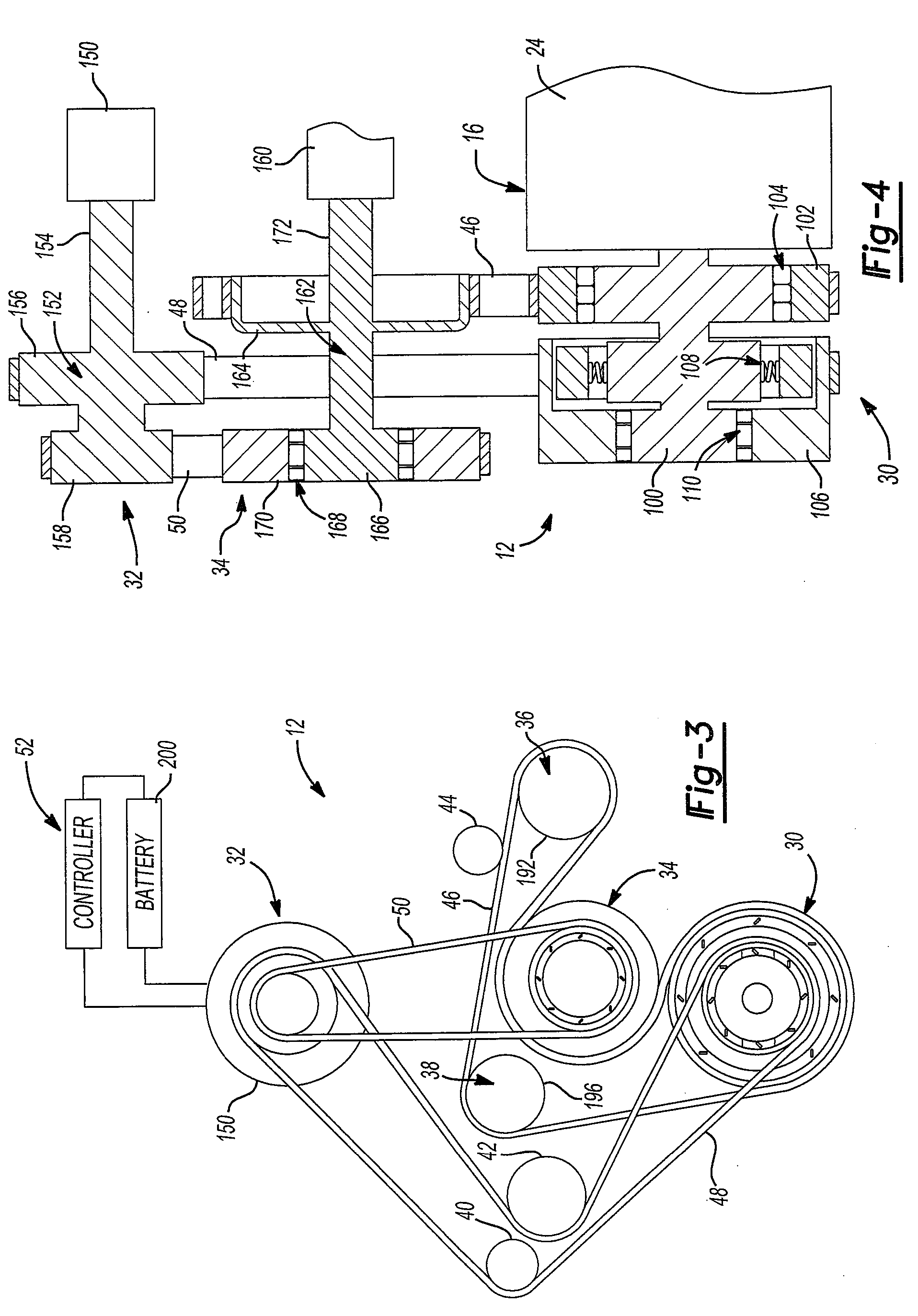 Engine powered device having accessory drive and reversing motor for selectively starting engine and powering accessory drive